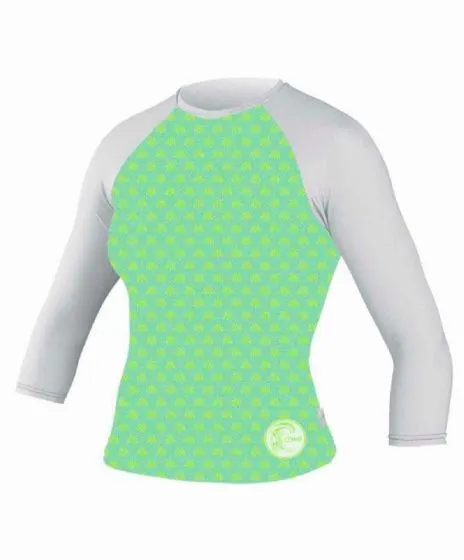 O´Neill Skins Ladies Long Sleeve Rash Vest - GREEN