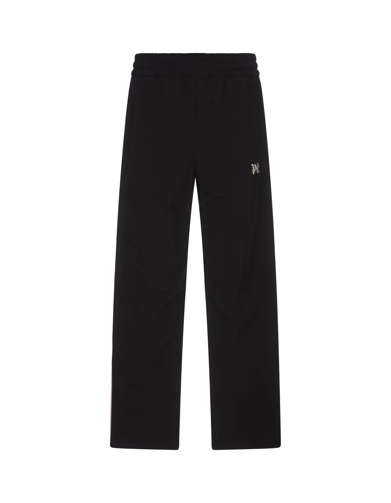 PALM ANGELS Black Straight Leg Joggers With PA Monogram