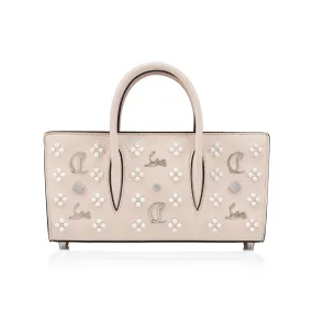 Paloma Top handle bag - Grained calf leather and spikes Loubinthesky - Leche