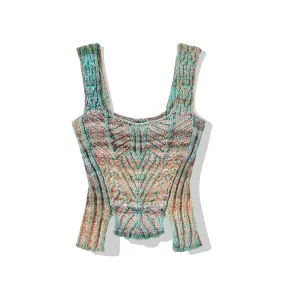 Paolina Russo Women's Cable Knitted Vest Top  Earth