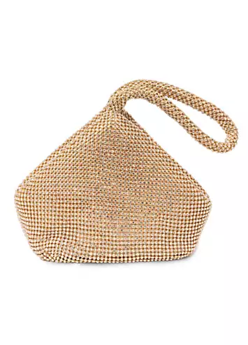 Paradox London Gold Diamante Dua Pouch Handbag | Grattan