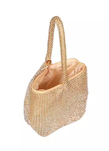 Paradox London Gold Diamante Dua Pouch Handbag | Grattan