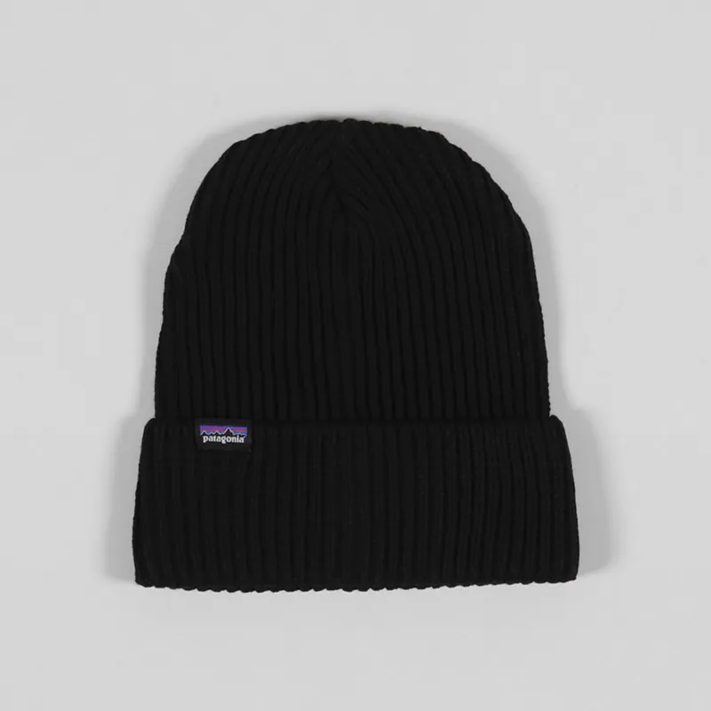 Patagonia Fishermans Rolled Beanie Hat Black