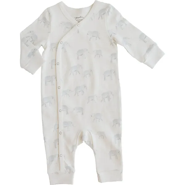 Pehr Follow Me Elephant Romper, Grey