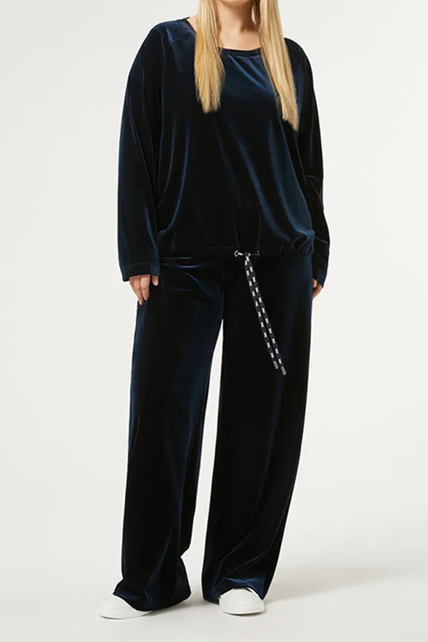 Persona (by Marina Rinaldi) PALMETI BLUE STRETCH CHENILLE TROUSERS