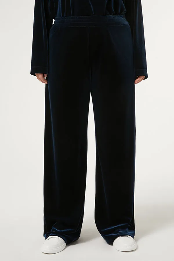 Persona (by Marina Rinaldi) PALMETI BLUE STRETCH CHENILLE TROUSERS