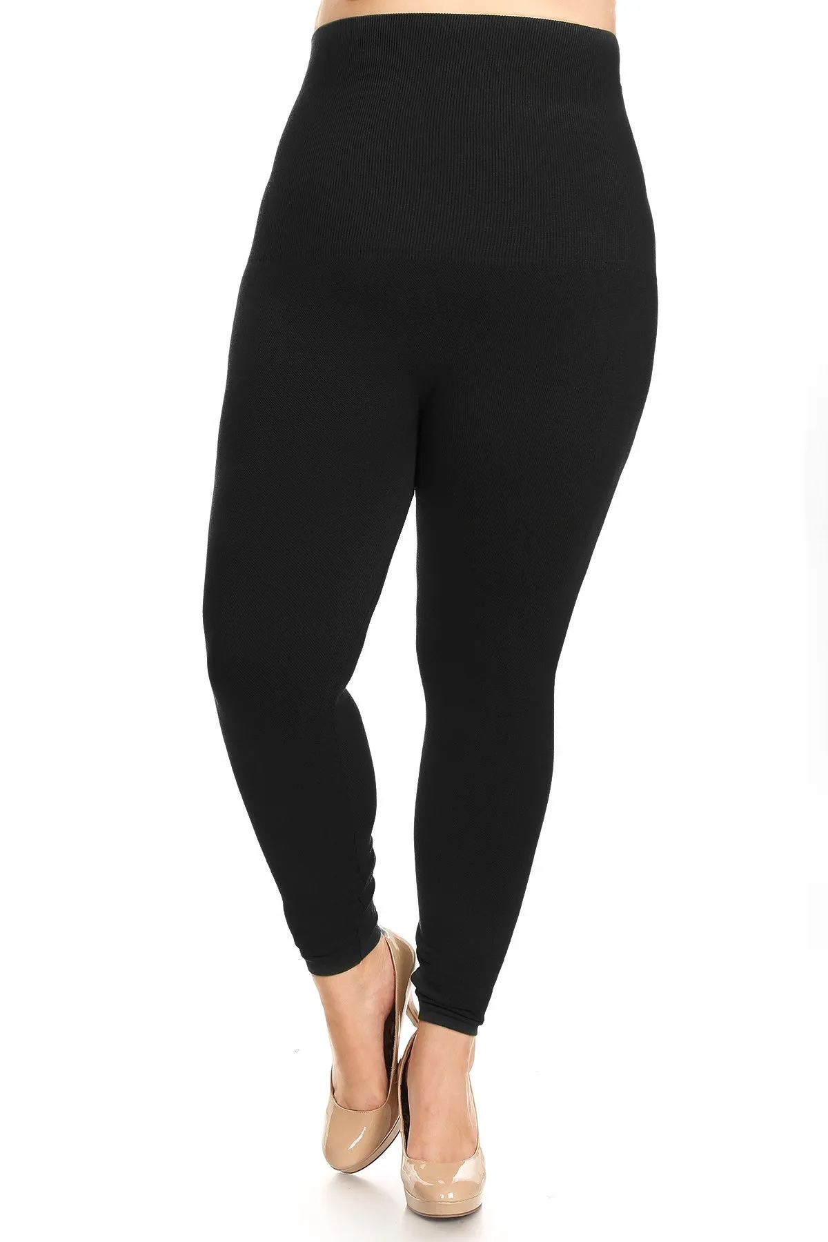 Plus Size High Waist Compression Control Top Leggings