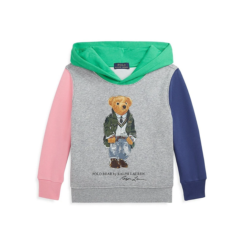 Polo Ralph Lauren Little Boy's Polo Bear Colourblock Fleece Hoodie