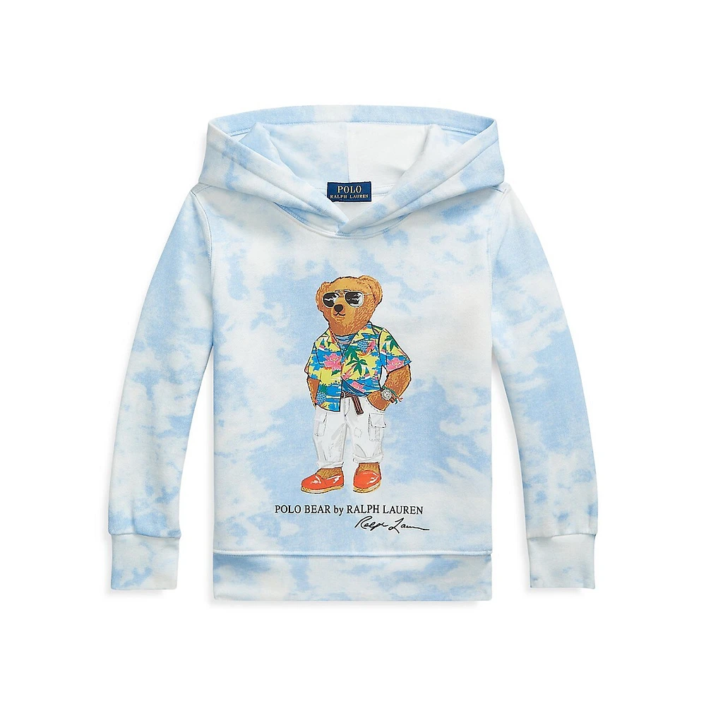 Polo Ralph Lauren Little Boy's Tie-Dye-Print Polo Bear Fleece Hoodie