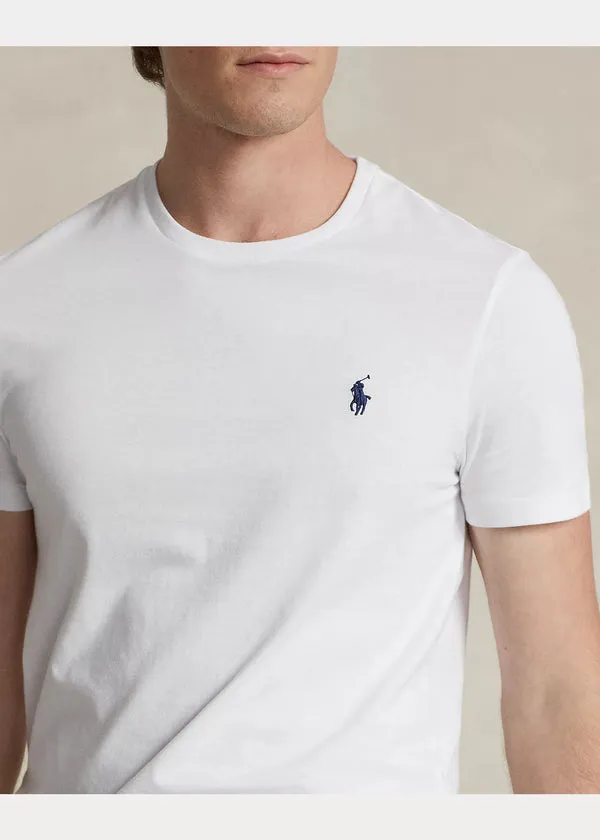 POLO RALPH LAUREN Polo Ralph Lauren Custom Slim Fit Jersey Crewneck T-Shirt - White