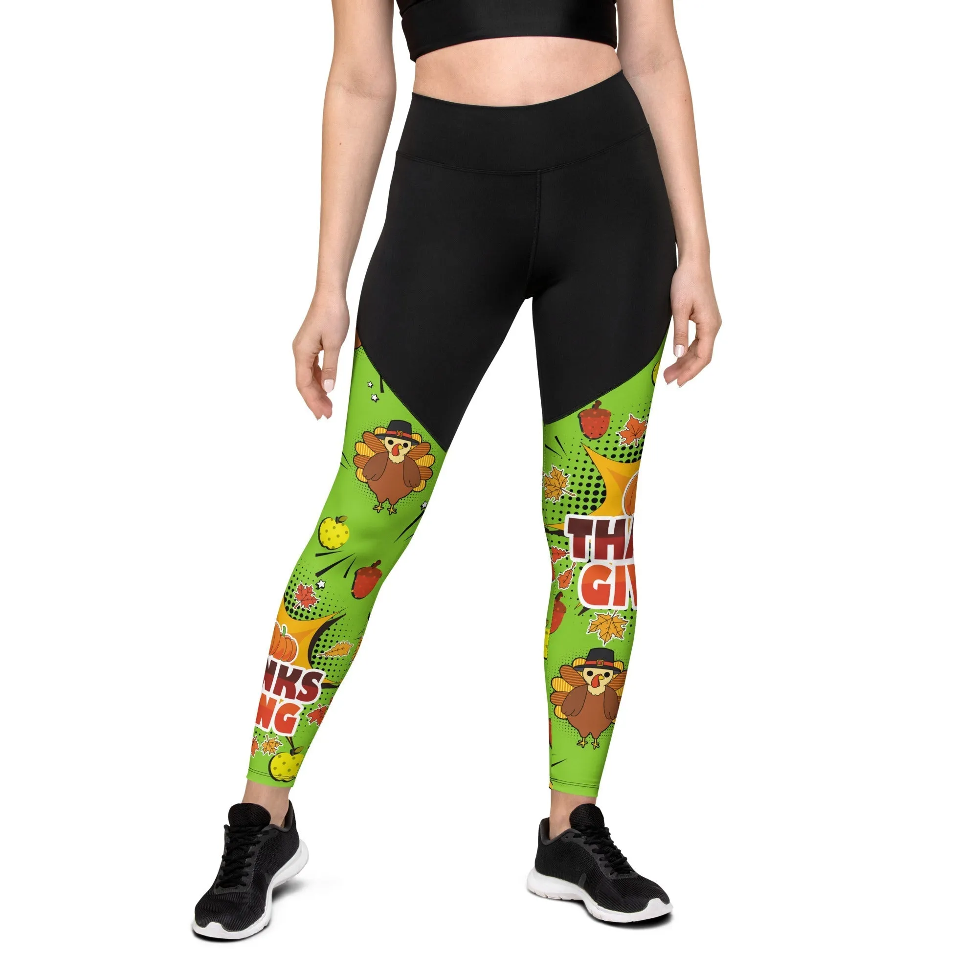 Pop Art Thanksgiving Compression Leggings