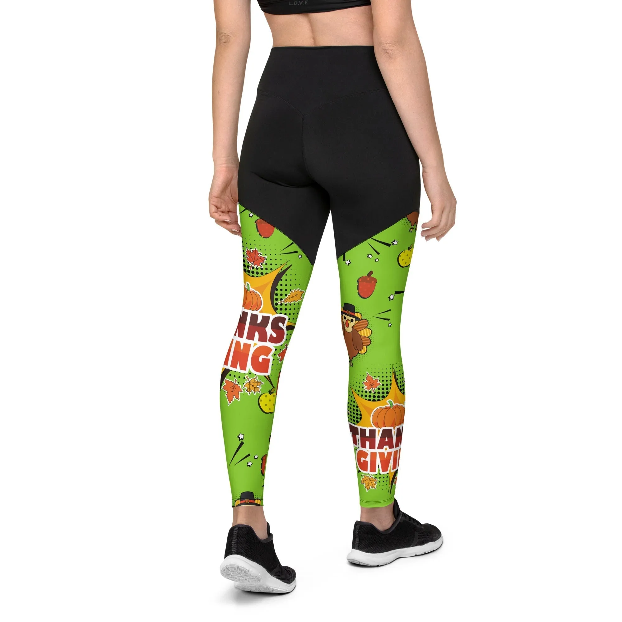 Pop Art Thanksgiving Compression Leggings