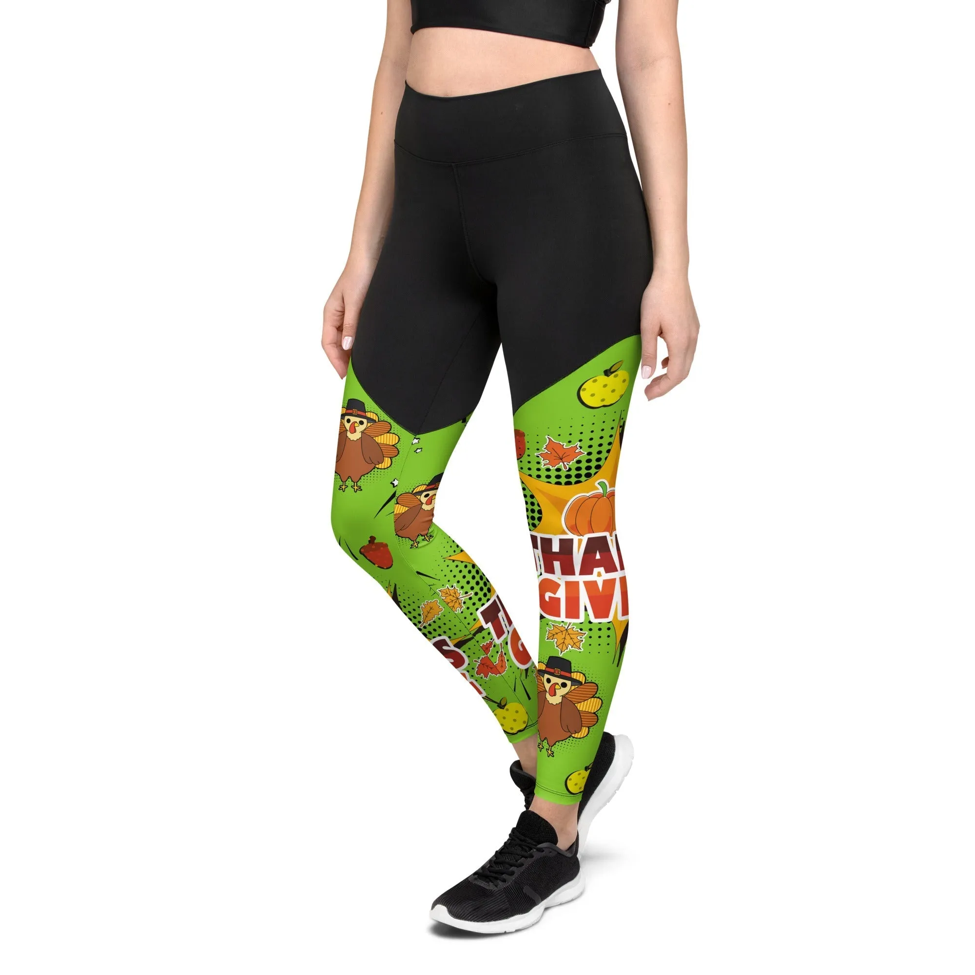 Pop Art Thanksgiving Compression Leggings