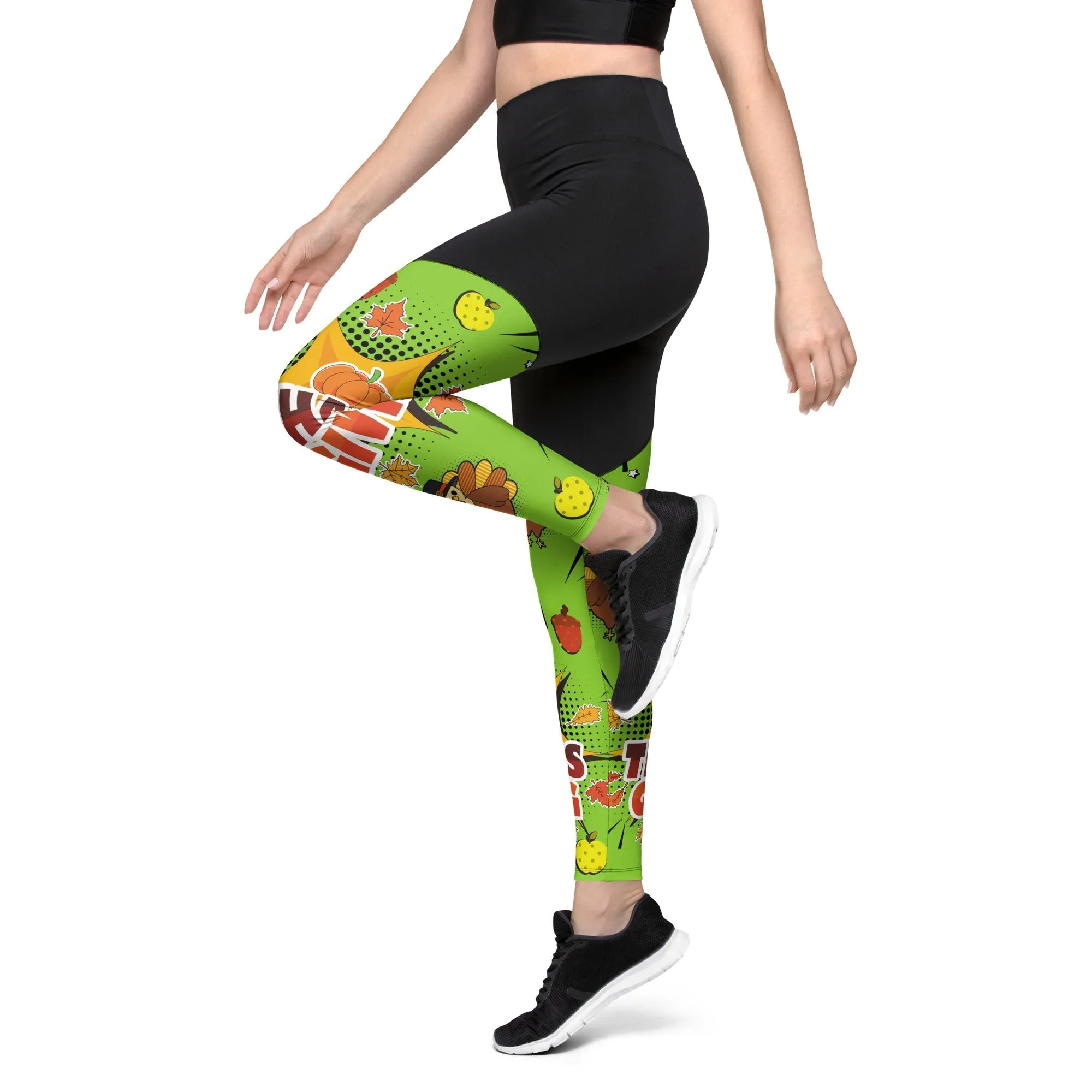 Pop Art Thanksgiving Compression Leggings