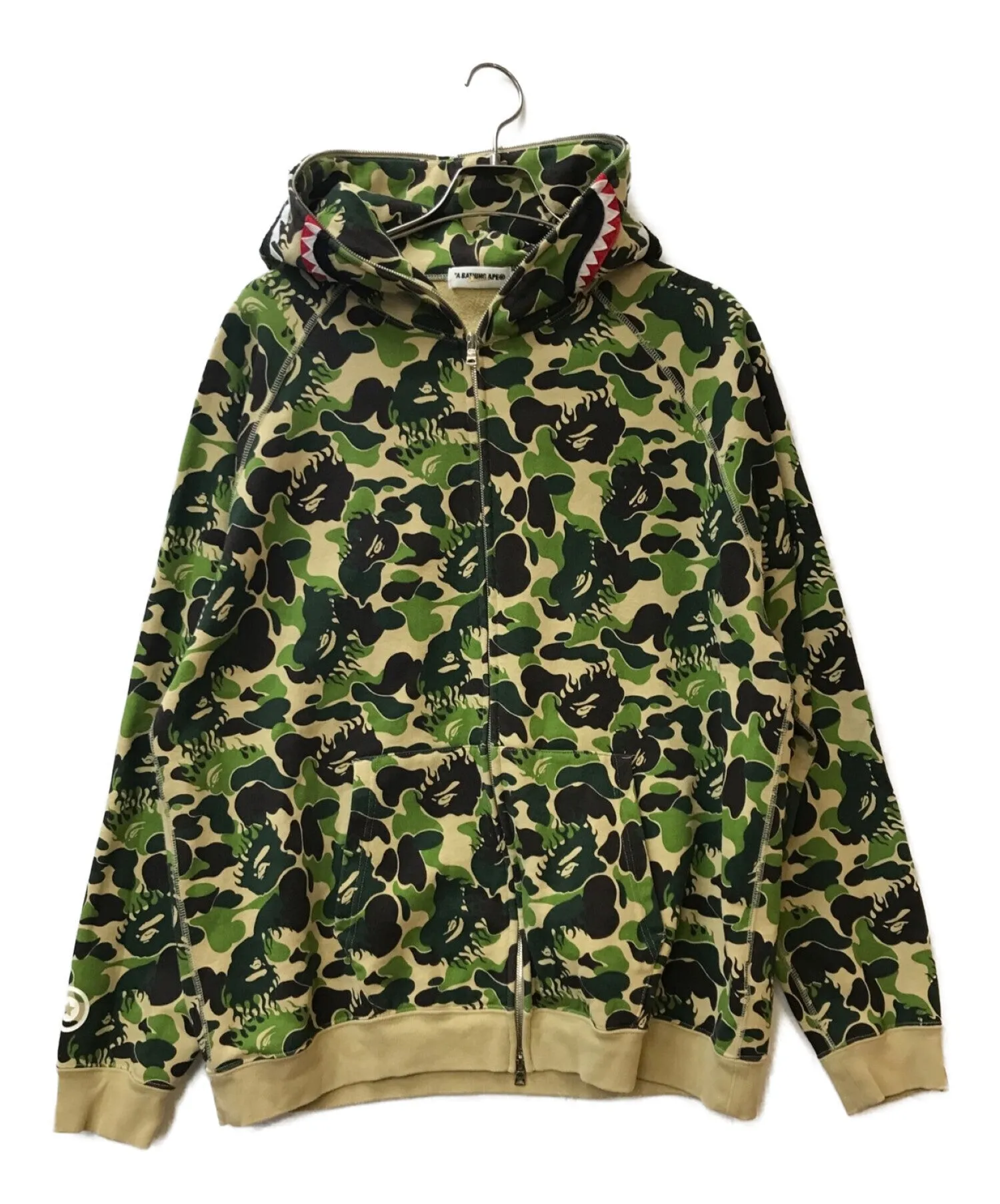 [Pre-owned] A BATHING APE Fire Camo Shark Zip-Up Hoodie