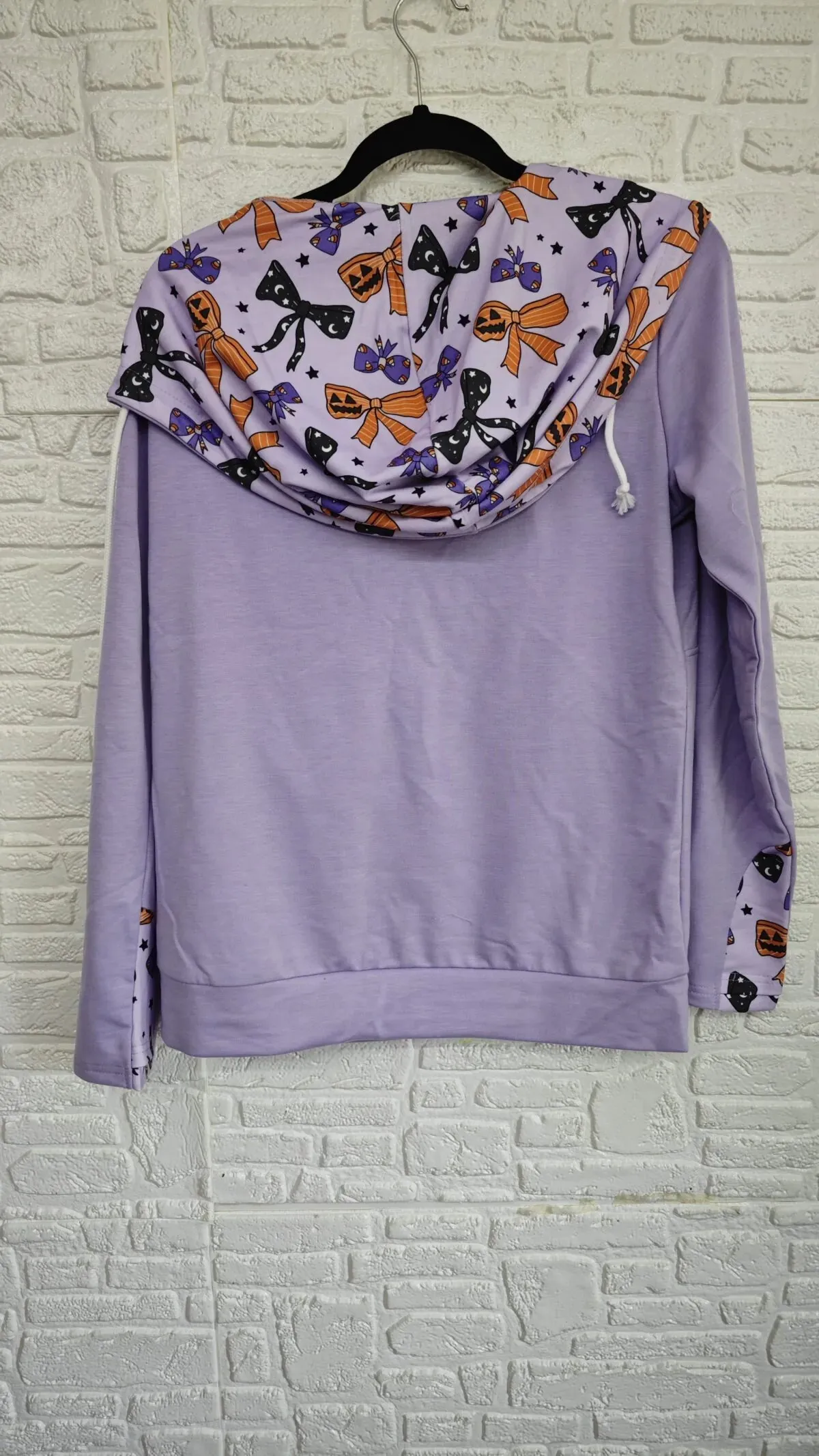 PREORDER Half Zip Hoodie | Halloween | Lavender Bows - shipping mid September