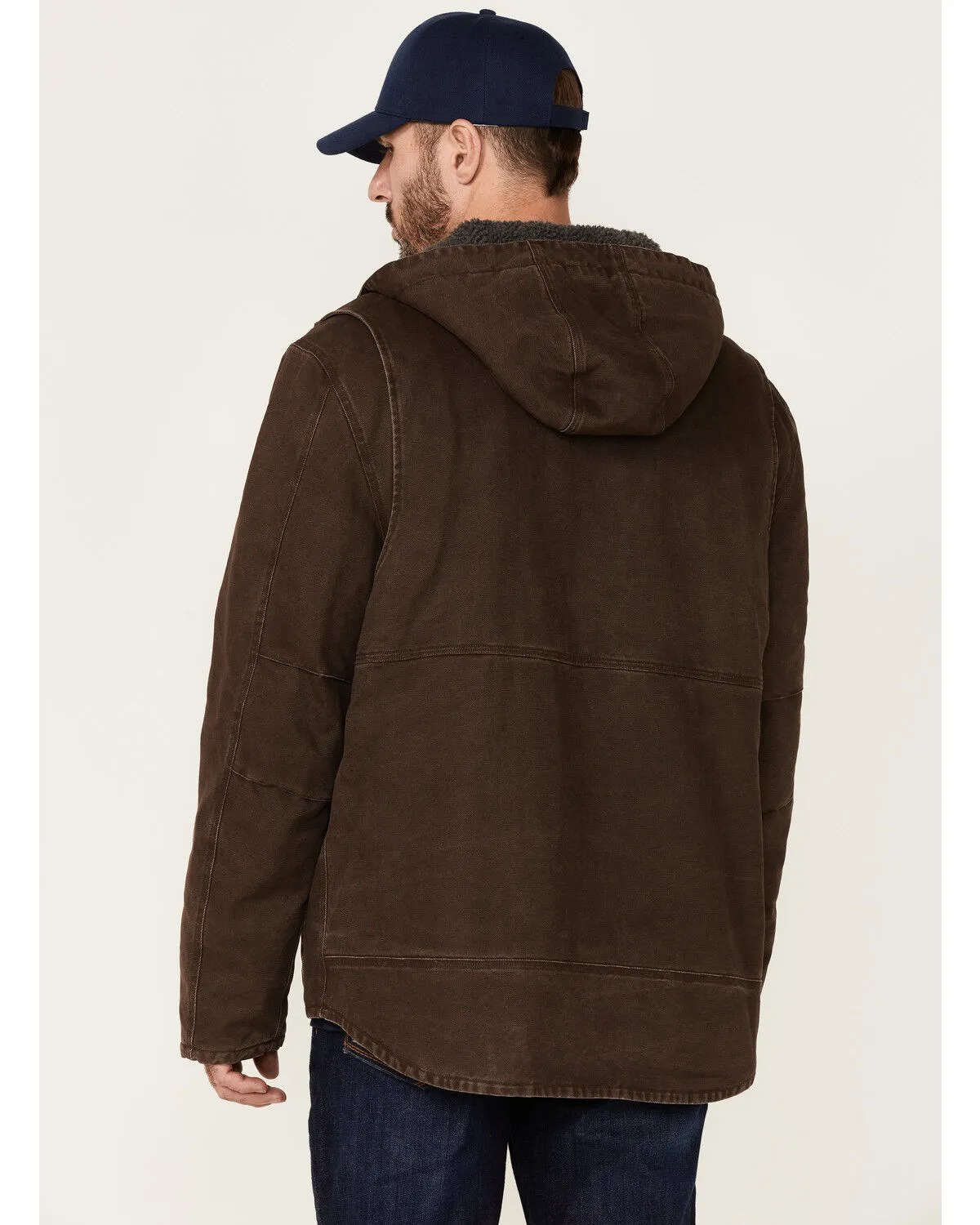 Product Name:  Hawx Men's Brown Castile Weathered Duck Hooded Zip-Front Insulated Work Jacket