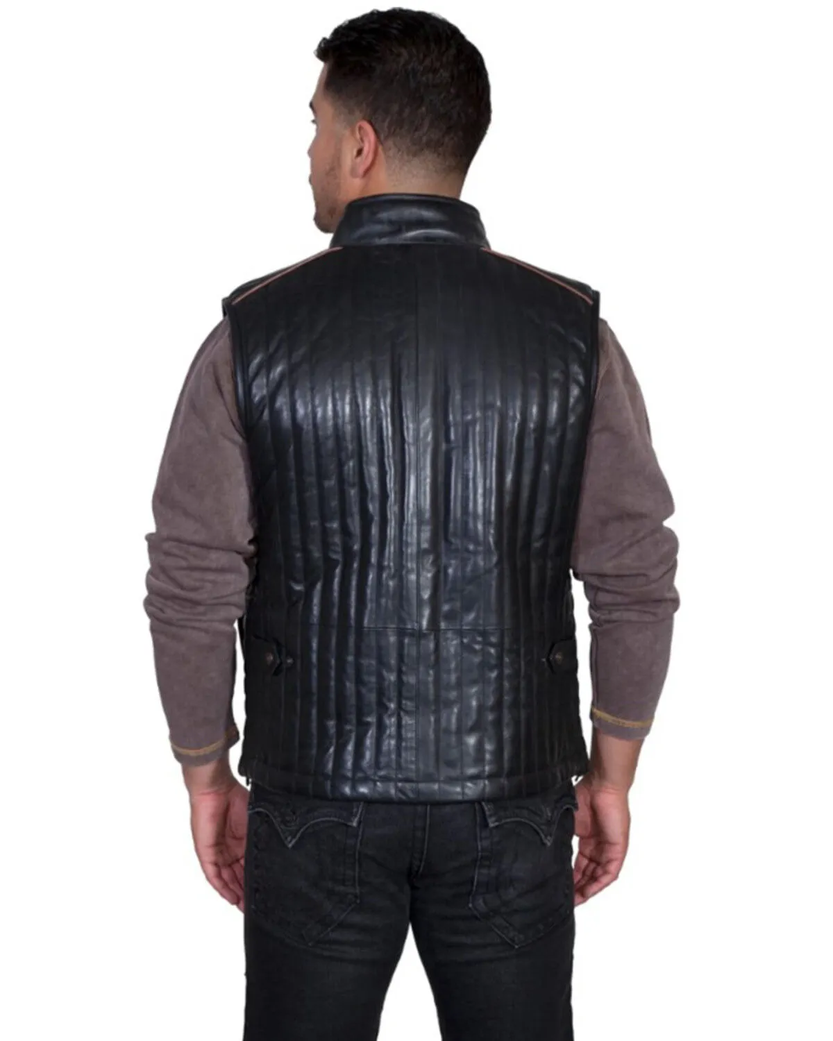 Product Name:  Scully Men's Quilted Two Tone Leather Vest