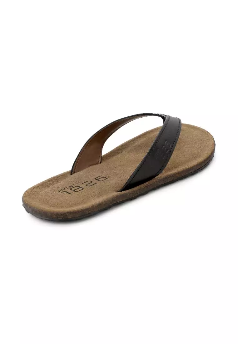 Projet1826 ARMY THONG LEATHER SLIPPER BLACK