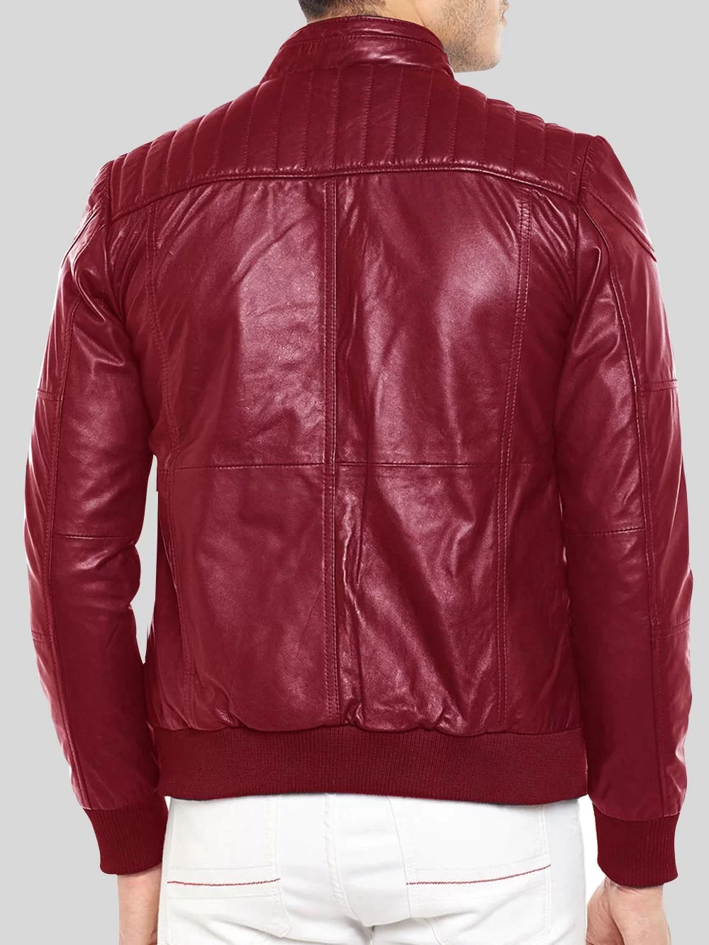 Quilted Slim Fit Real Leather Jacket for Men