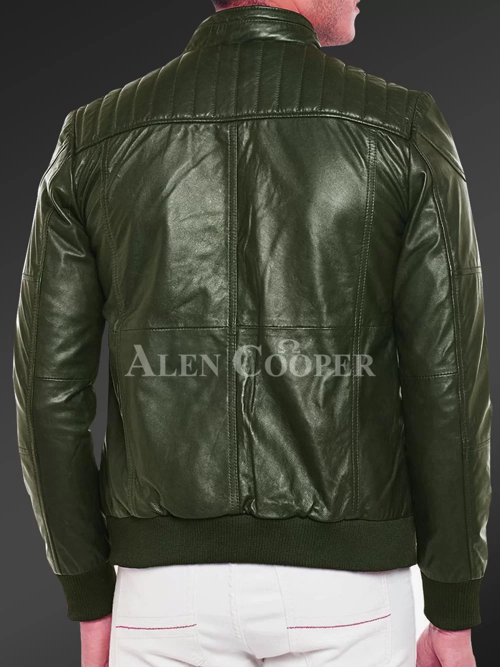 Quilted Slim Fit Real Leather Jacket for Men