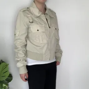 Rare Vintage 90’s cargo style zip up cropped jacket-