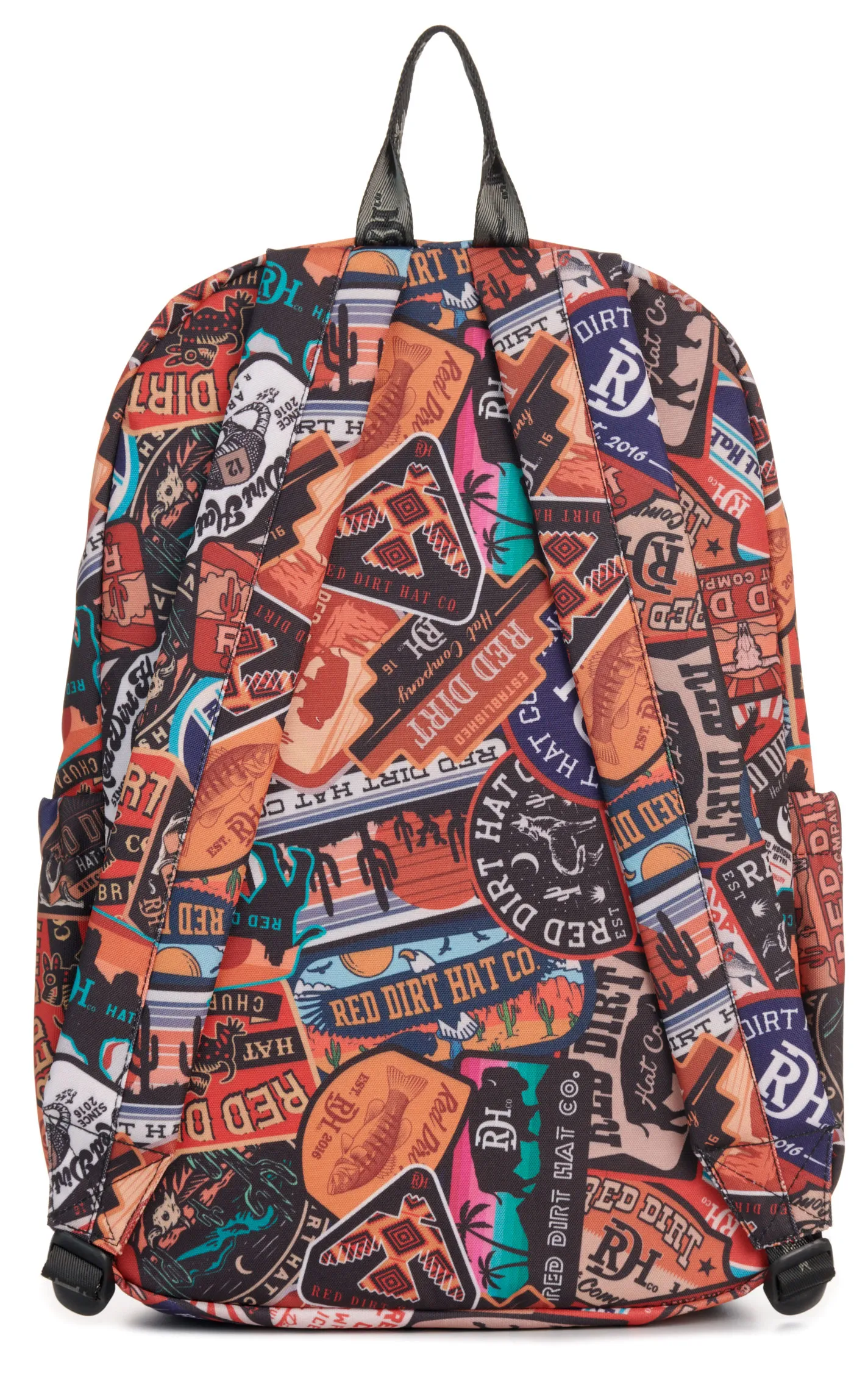 Red Dirt Hat Co. Colorful Patch-Smash Print Backpack