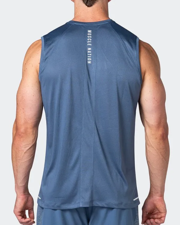 Reflective Training Tank - Denim Blue