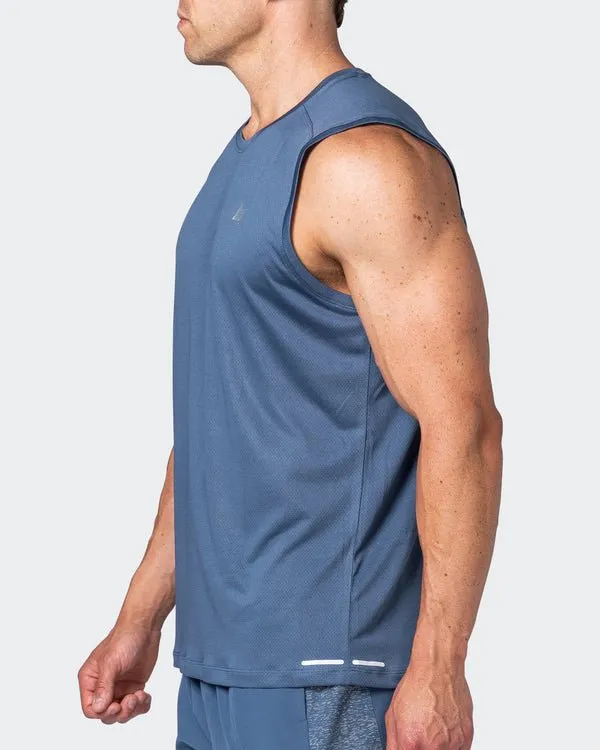 Reflective Training Tank - Denim Blue