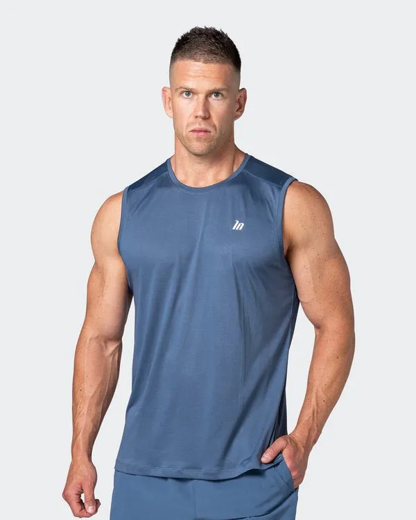 Reflective Training Tank - Denim Blue