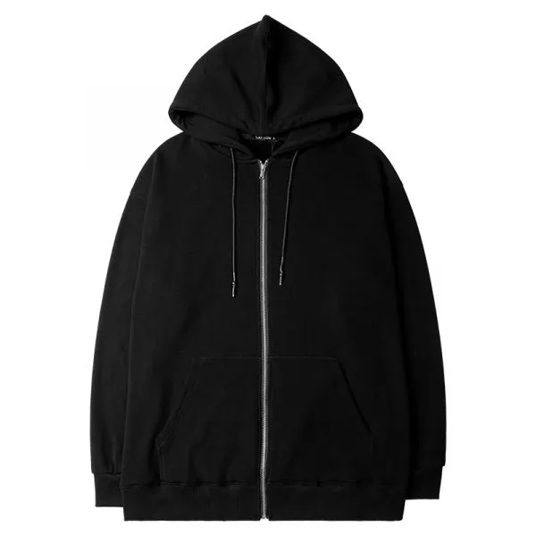 Relaxed fit zip up hoodie unisex