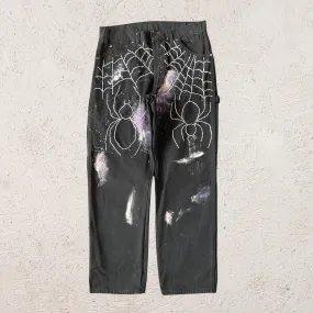 REWORKED PREMIUM HAND PAINTED COBWEB WORKWEAR PANTS SS24