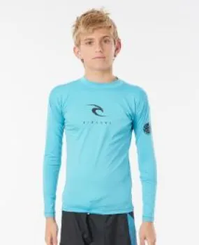 Rip Curl Boys Corpo Long Sleeve UV Rash Vest - Blue