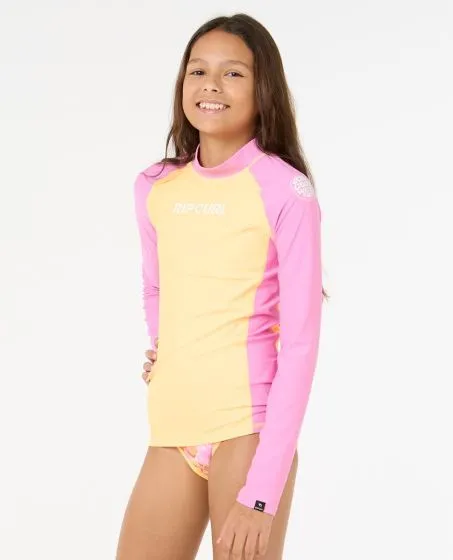 Rip Curl Classic Surf Girls Long Sleeve Rash Vest - Mango