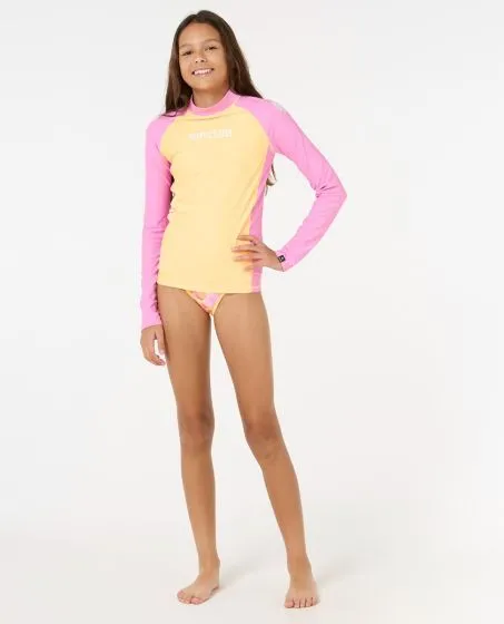 Rip Curl Classic Surf Girls Long Sleeve Rash Vest - Mango