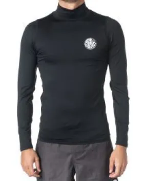 Rip Curl Corpo Long Sleeve High Neck Mens Rash Vest - Black