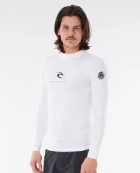 Rip Curl Corpo Long Sleeve Mens Rash Vest 2021 - White