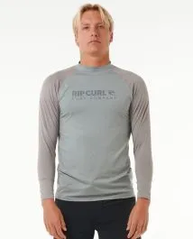 Rip Curl Shock UPF Mens Long Sleeve Rash Vest - Grey Marlee