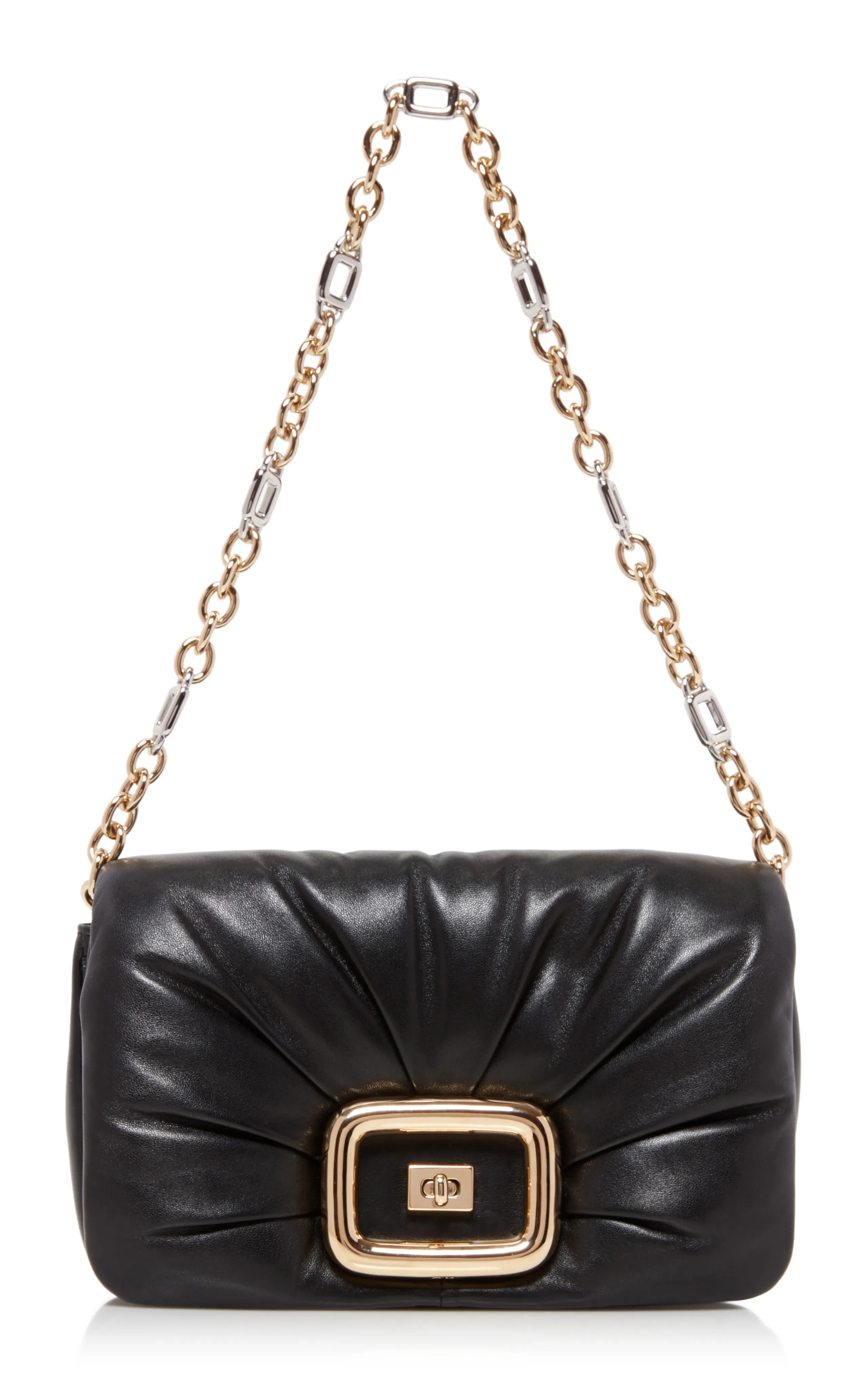 Roger Vivier Viv' Choc Me Gold-Tone Leather Bag