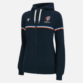 Rugby world cup 2023 woman full zip cotton hooded sweatshirt