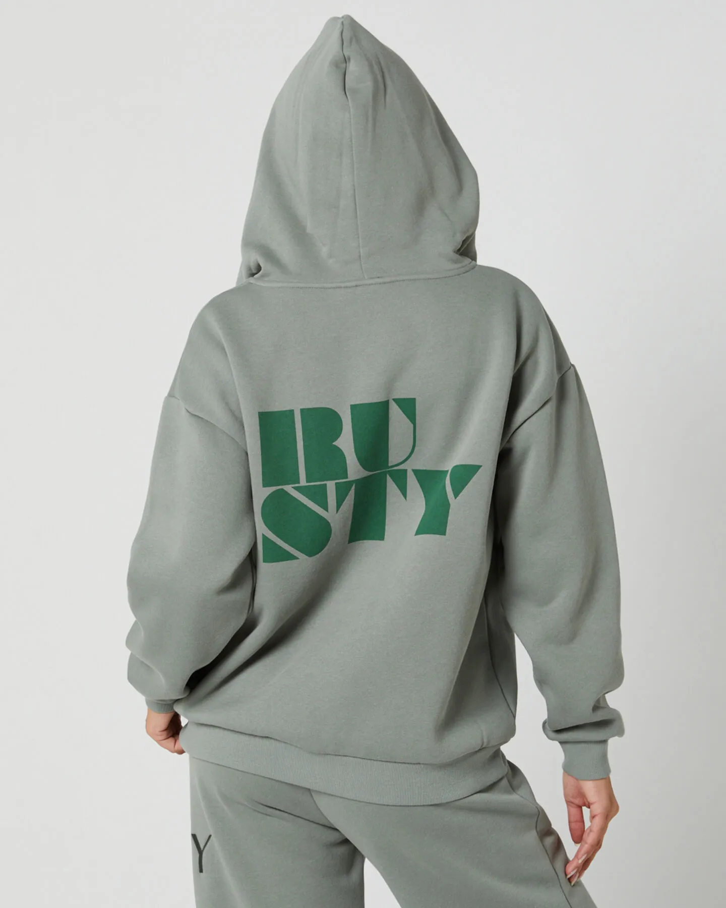 Rusty Rusty Code Oversize Zip Hooded Fleece - Faded Pistachio | SurfStitch