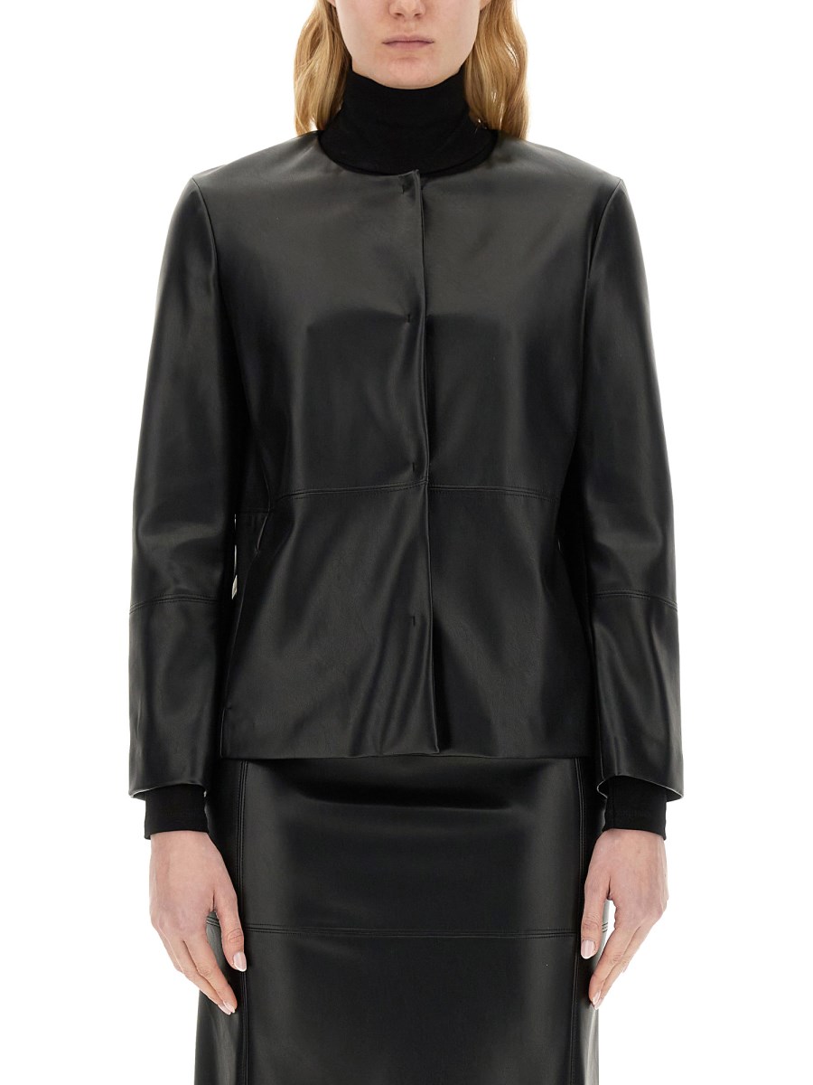 S MAX MARA    LEATHER FESTIVE JACKET