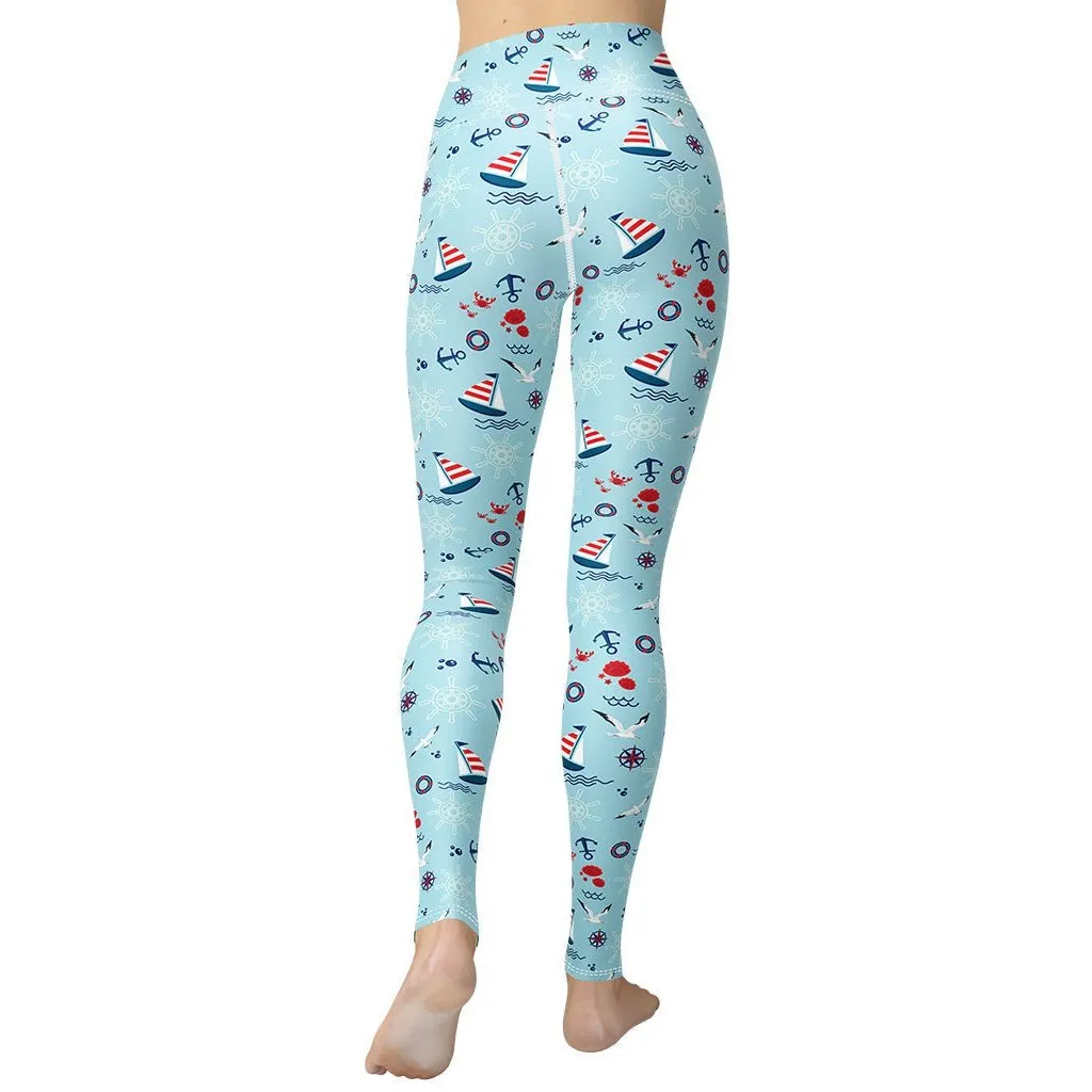 Sailing Boats Yoga Leggings