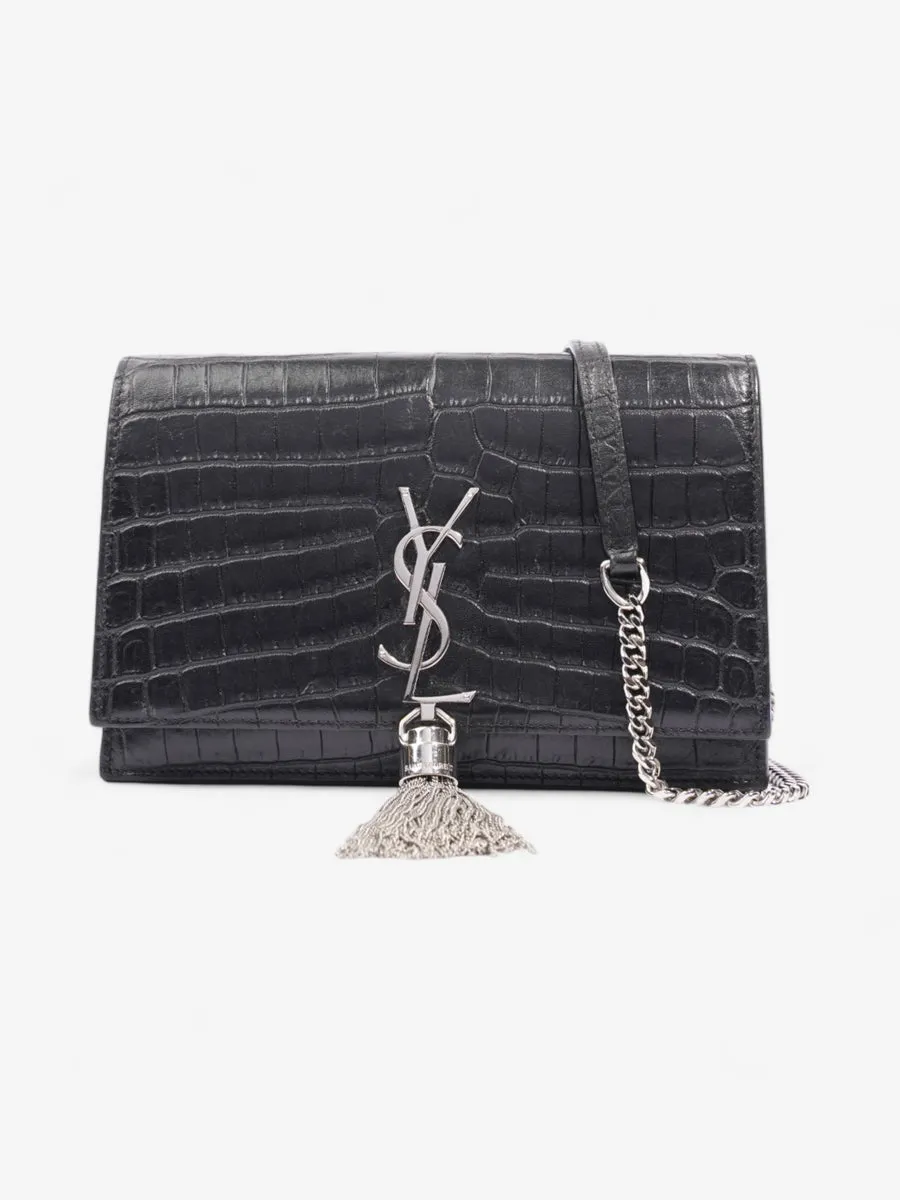 Saint Laurent Kate Tassel Bag Black Calfskin Leather Small