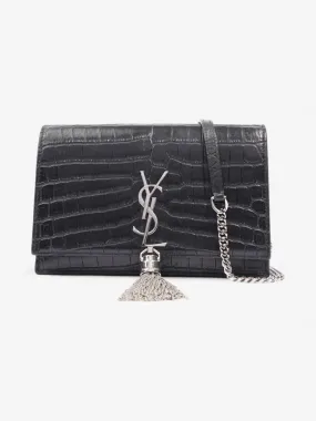 Saint Laurent Kate Tassel Bag Black Calfskin Leather Small