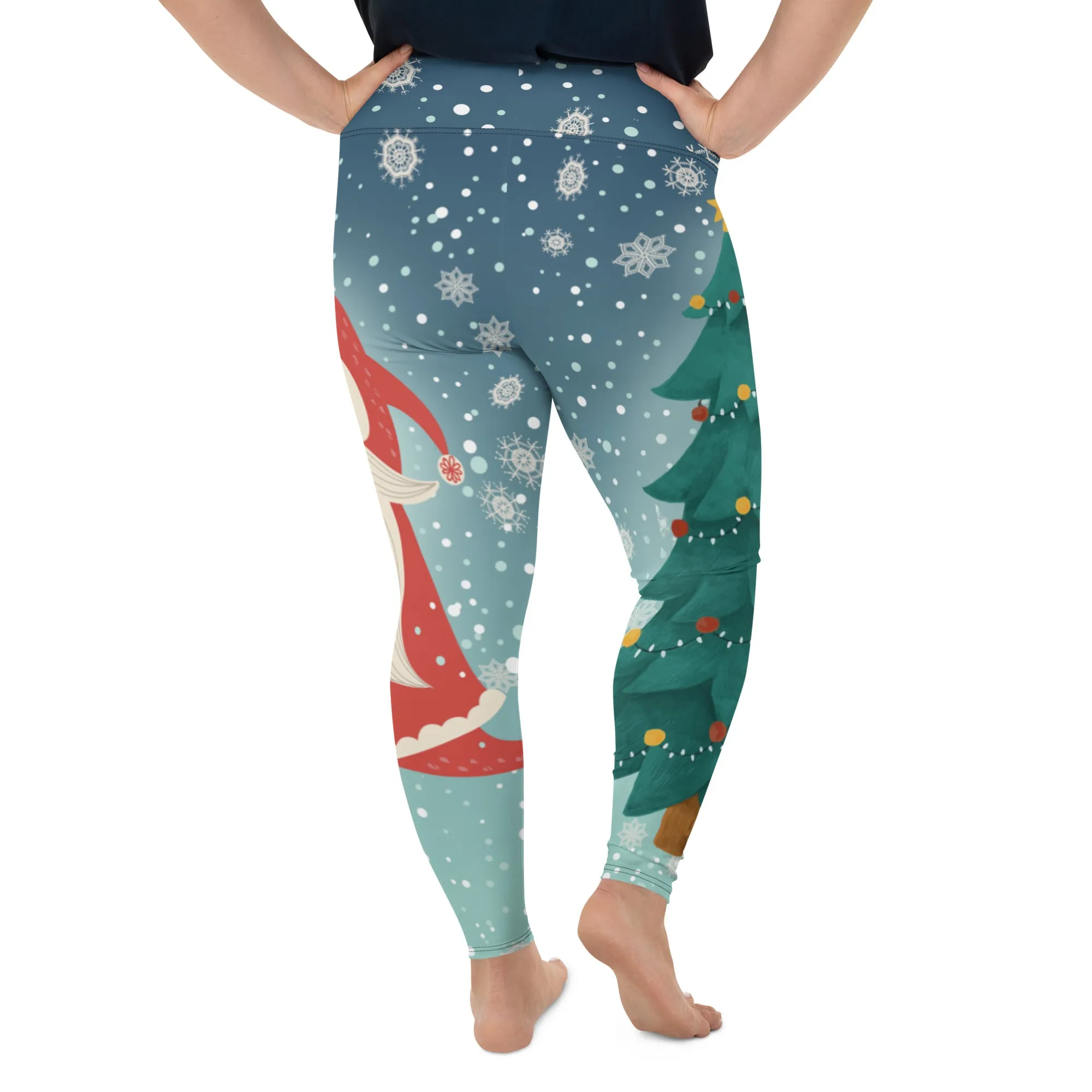 Santa Christmas Tree Plus Size Leggings