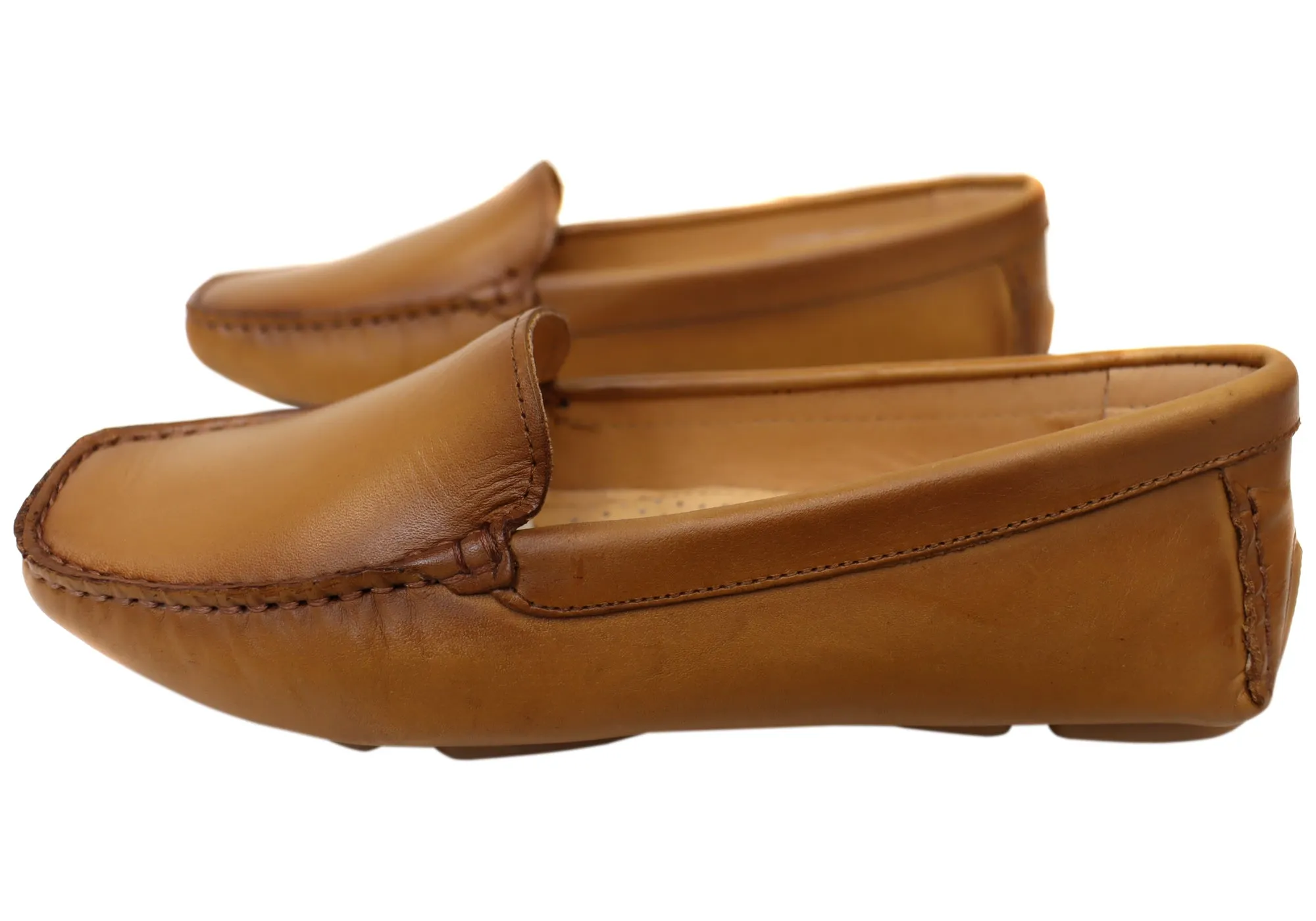 Savelli Linda Womens Comfort Leather Loafer Shoes Made In Brazil