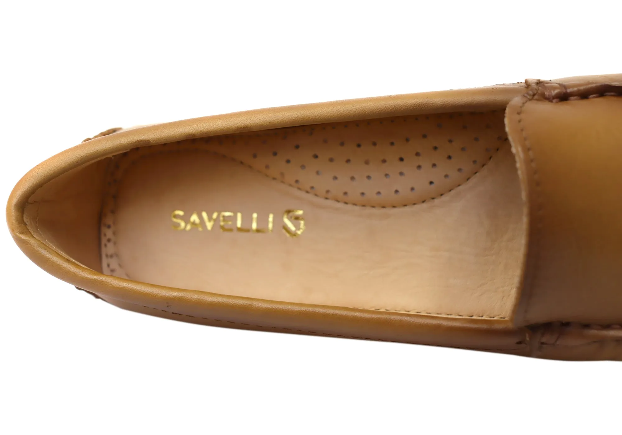 Savelli Linda Womens Comfort Leather Loafer Shoes Made In Brazil