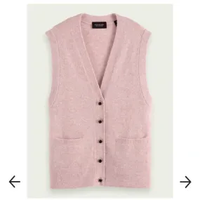 Scotch & Soda Fuzzy Knitted Sleeveless Vest Mauve