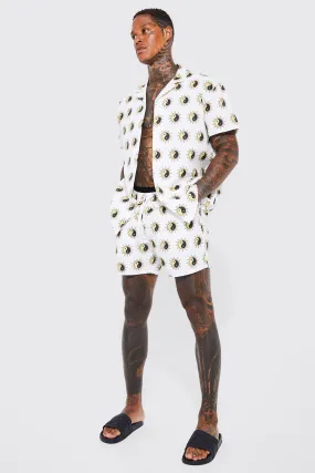 Short Sleeve Mini Sun Shirt And Swim Short | boohooMAN UK